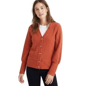 Madewell Cardigan Women's XS Orange Corduroy Sweater Knit Button Front Farmcore‎